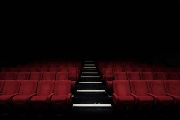 Cinema theater red velvet seats